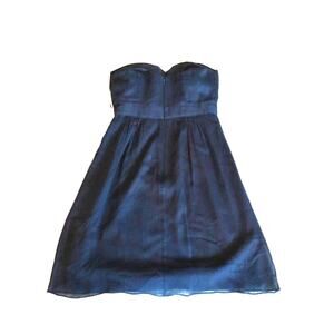 J. Crew Women's Dress Sweetheart Neckline 100% Silk Navy Size 4 Formal Romantic